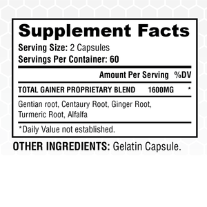 Weight Gain Pills by Total Gainer 1 Bottle - 120 ct